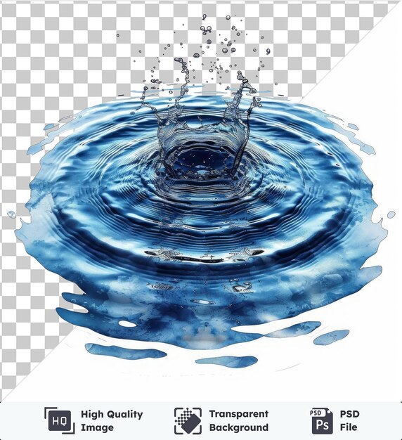 Transparent psd picture abstract water ripples vector symbol serene blue water ripples in the water