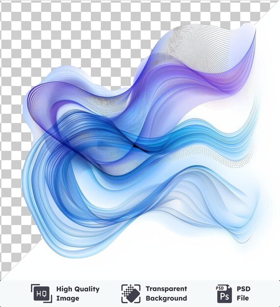 Transparent psd picture abstract wave patterns vector symbol oceanic blue waves on a isolated background