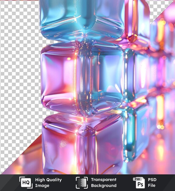 PSD transparent psd picture flipping cubes for new year change 2021 to 2022