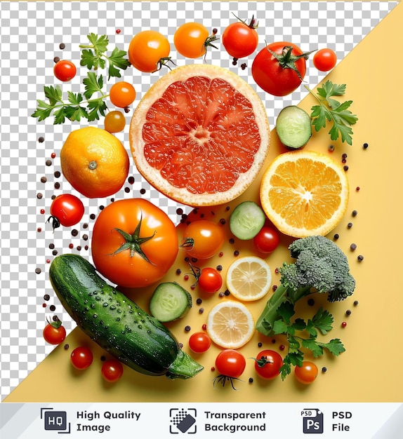 PSD immagine psd trasparente verdure fresche vista superiore e spazio di copia