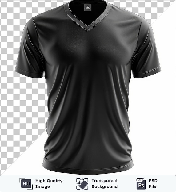 Transparent psd picture front view capture a premium t shirt onyx technical materials fabric label