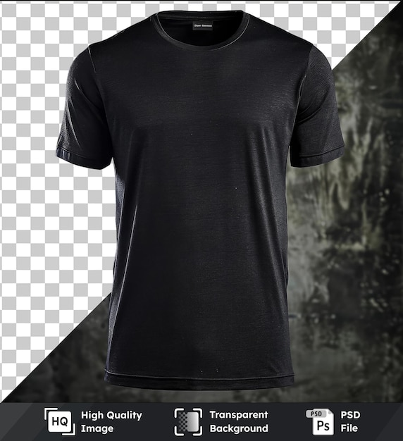 PSD transparent psd picture front view capture a premium tshirt onyx technical materials fabric label