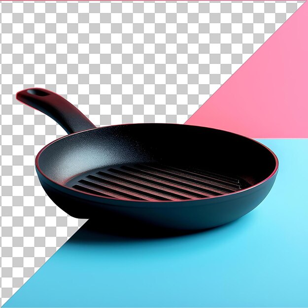 PSD transparent psd picture grill pan frying pan on a blue table