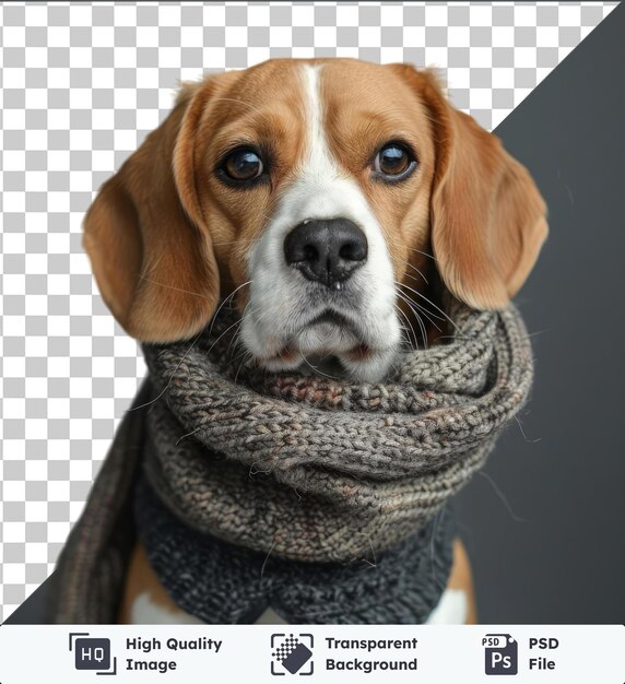 Transparent psd picture handsome and young beagle on the street