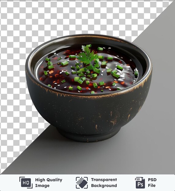 PSD transparent psd picture hoisin sauce in a bowl