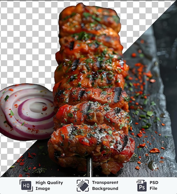 PSD transparent psd picture iskender kebab on a cutting board