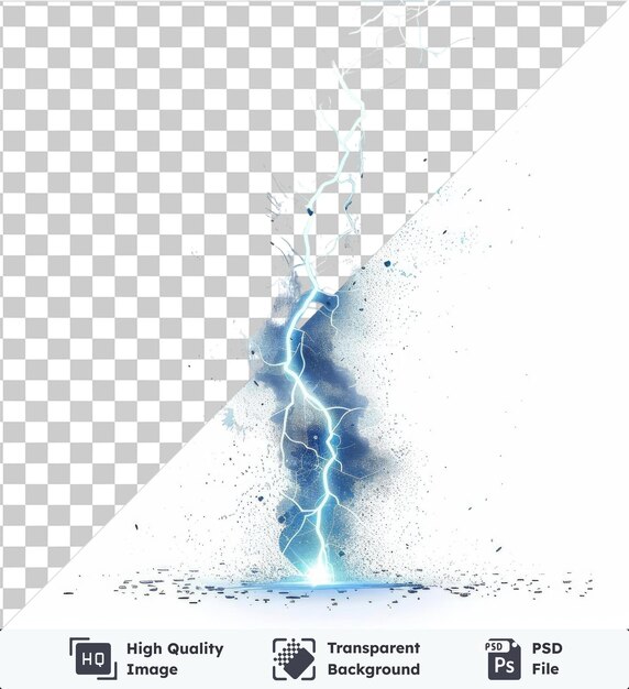 Transparent psd picture lightning splash vector symbol electric strike in the sky