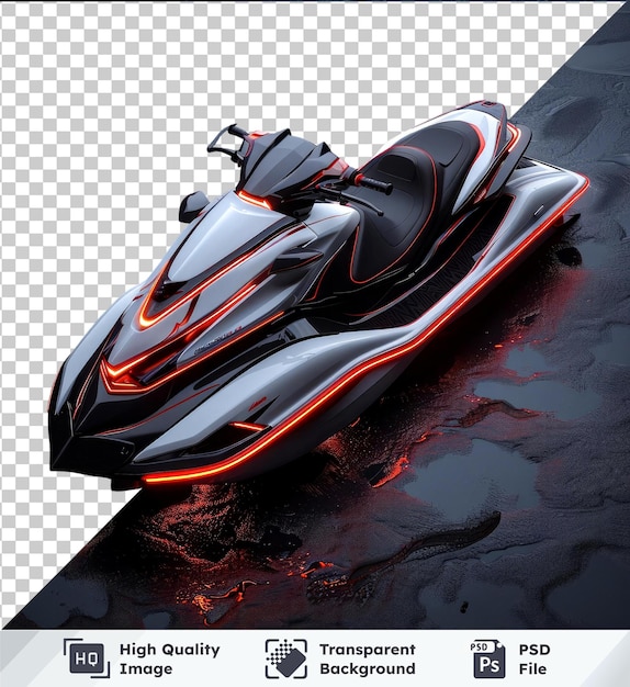 PSD transparent psd picture mockup of a jet ski in the water