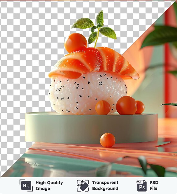PSD 투명한 psd 그림 모쓰나베 과일과 유리 테이블에 초록색 식물과 잎과 함께 분홍색과 빨간색 벽에 대한 수시