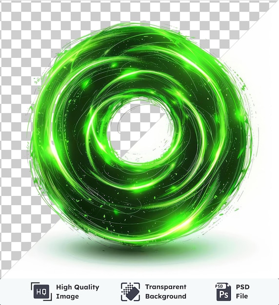 PSD transparent psd picture neon light scribbles vector symbol laser lime green on a isolated background