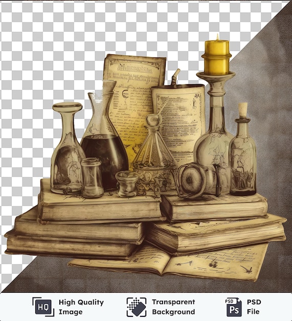 PSD transparent psd picture realistic photographic alchemist _ s ancient texts