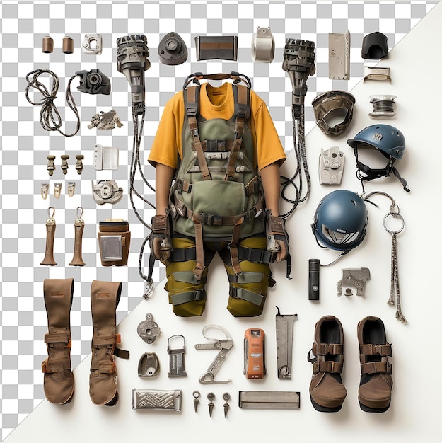 PSD transparent psd picture realistic photographic arborist _ s climbing gear a man