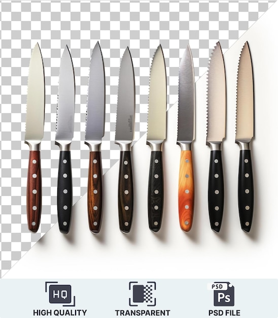 PSD transparent psd picture realistic photographic chef _ s culinary knife set the knife shop