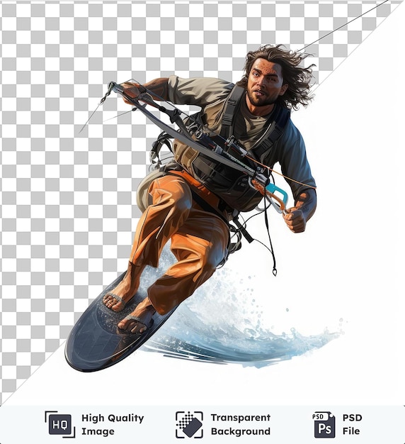 Immagine psd trasparente fotografica realistica kite surfer_s kite