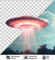 PSD transparent psd picture realistic photographic ufologist _ s ufo sighting a flying saucer in the sky