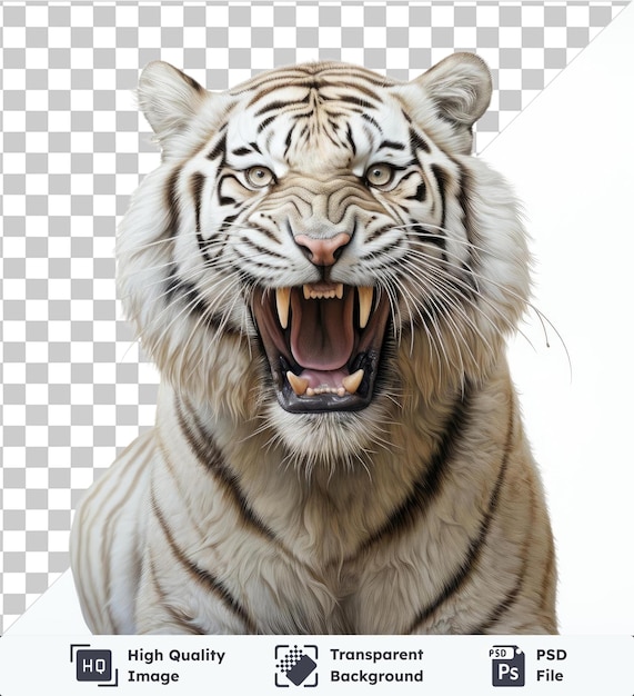 Immagine psd trasparente fotografica realistica illustratore zoologico _ s illustrazione della fauna selvatica tigre