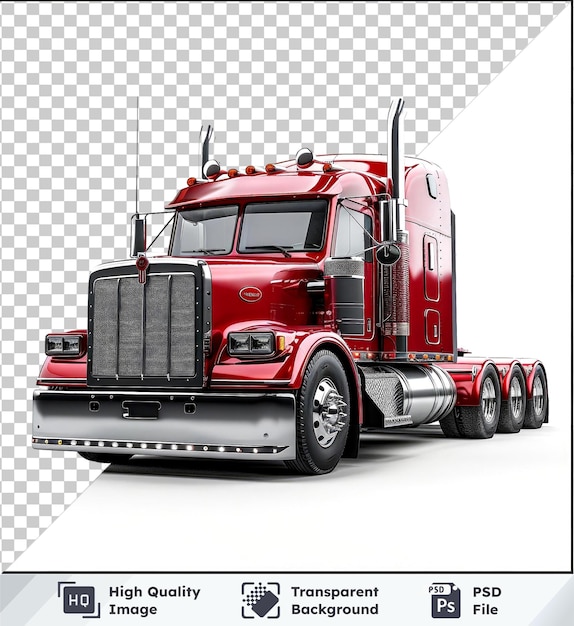 PSD Прозрачная фотография красного грузовика на прозрачном фоне