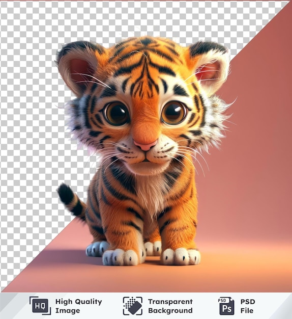 PSD Прозрачный набор картин cartobaby tiger с иллюстрацией персонажа с крупным планом