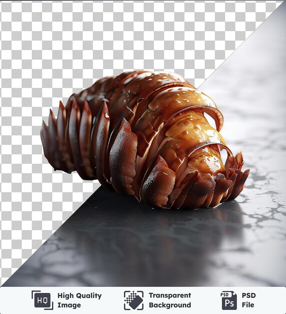 PSD transparent psd picture succulent lobster tail on a table