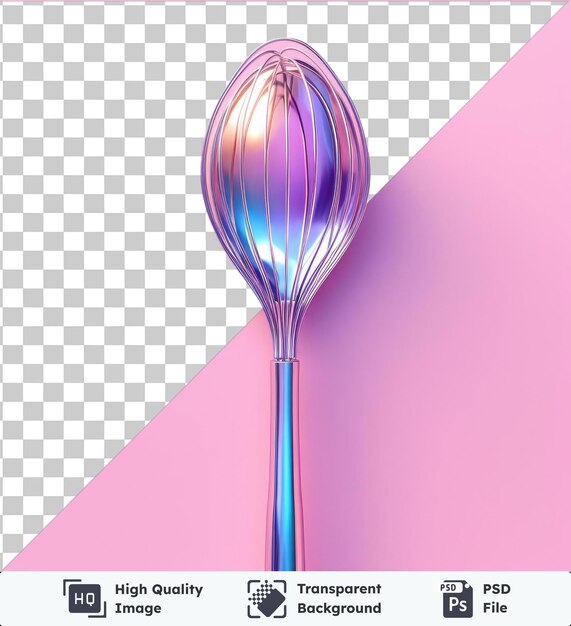 PSD transparent psd picture whisk silver on a pink background