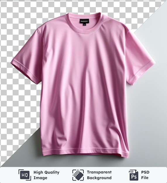 PSD transparent psd a pink shirt hangs on a white wall