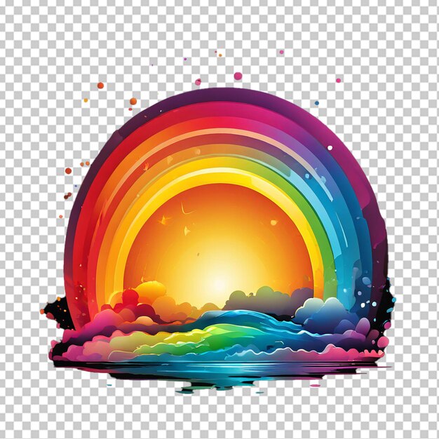 PSD transparent rainbow colorful in png