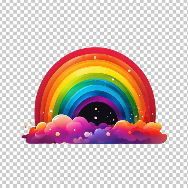 PSD transparent rainbow colorful in png