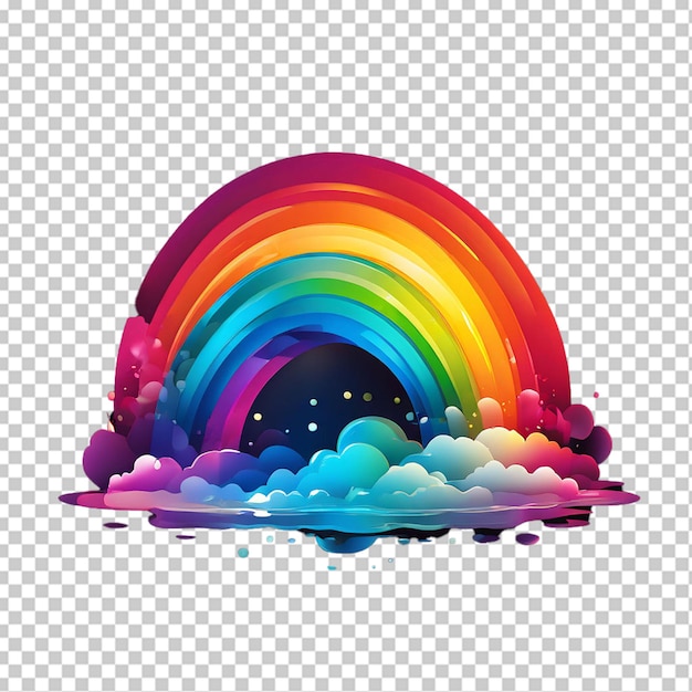 PSD transparent rainbow colorful in png