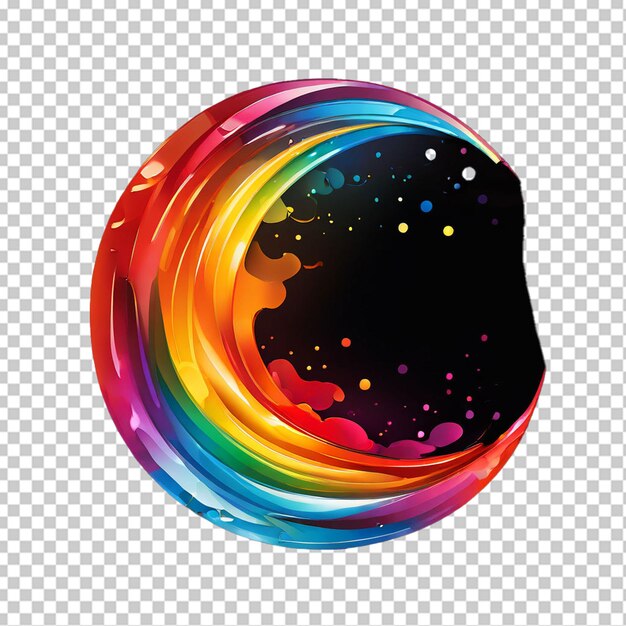 PSD arcobaleno trasparente colorato in png