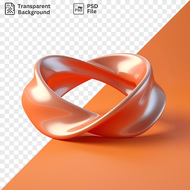 Transparent realistic photographic topologists ma bius strip ring on a table