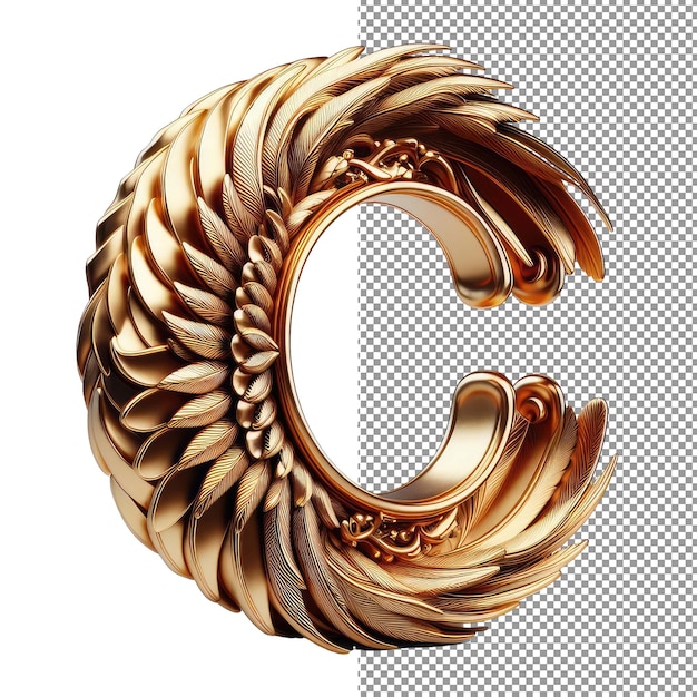 PSD transparent showcase of a 3d letter