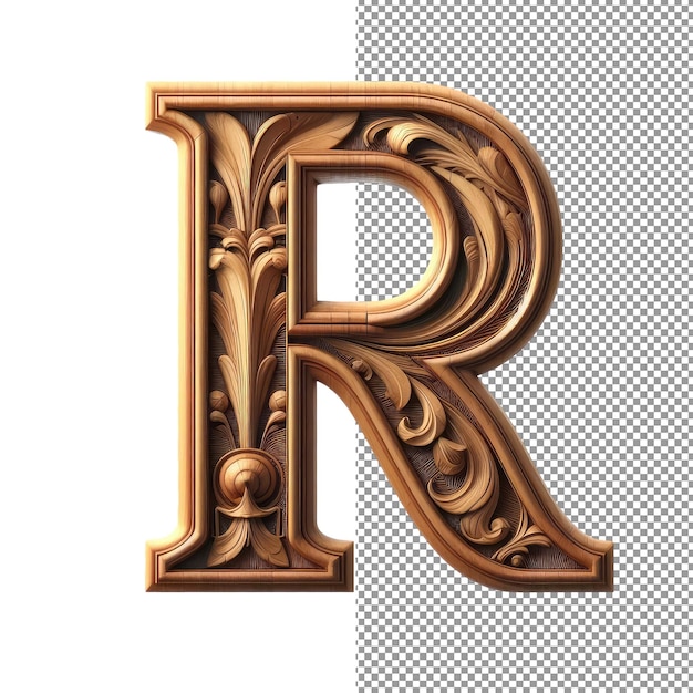 PSD transparent showcase of a 3d letter