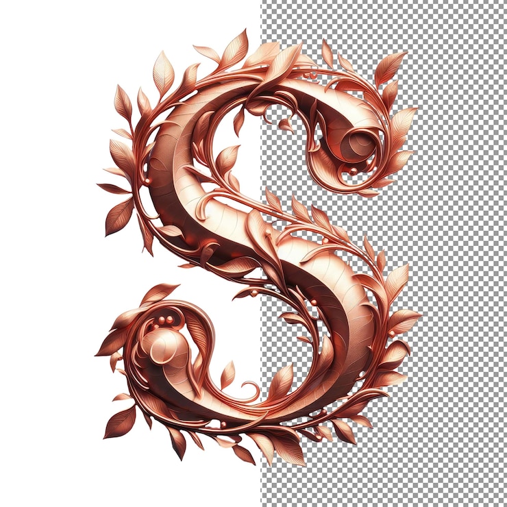 PSD transparent showcase of a 3d letter
