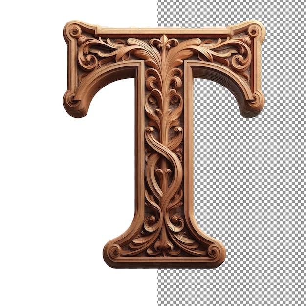 PSD transparent showcase of a 3d letter