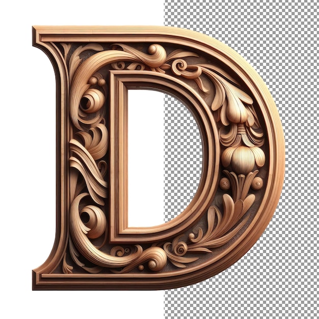 PSD transparent showcase of a 3d letter