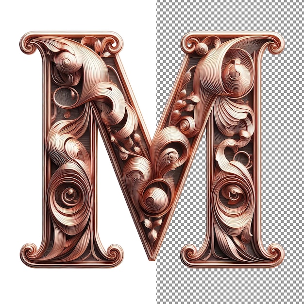 PSD transparent showcase of a 3d letter