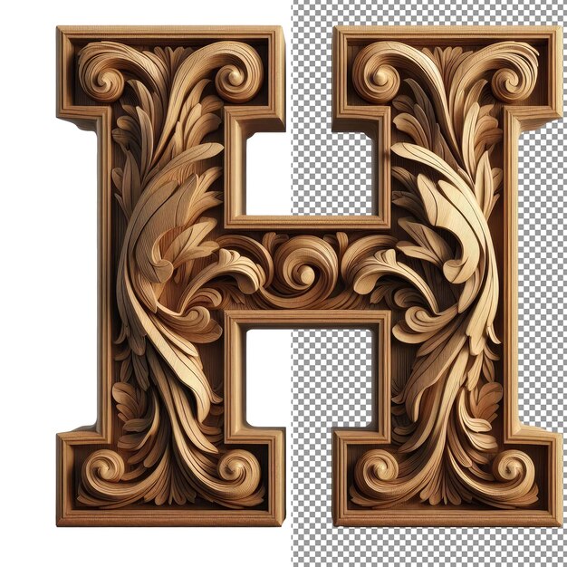 PSD transparent showcase of a 3d letter