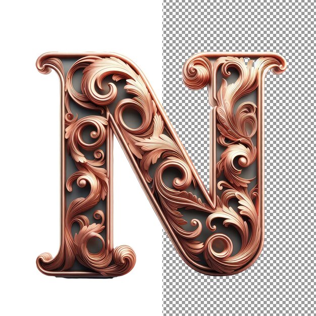 PSD transparent showcase of a 3d letter