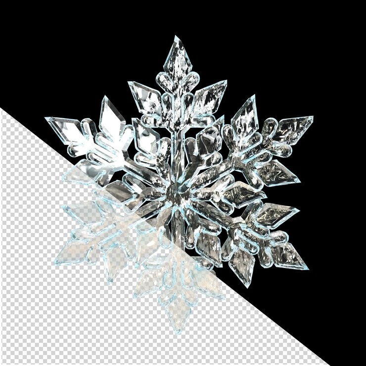 氷でできた透明な雪の結晶 1
