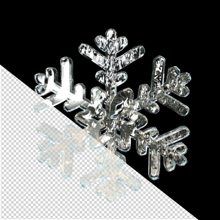 氷でできた透明な雪の結晶 1