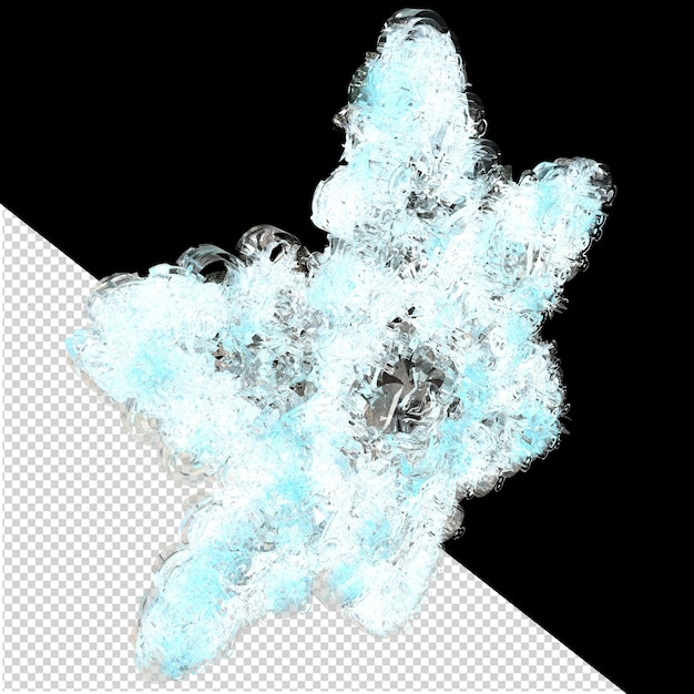 PSD transparent snowflake made from ice 1