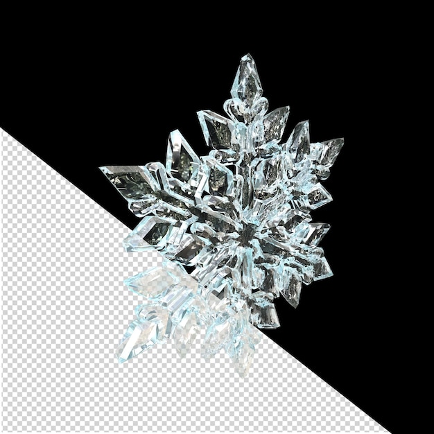 PSD 氷でできた透明な雪の結晶 1