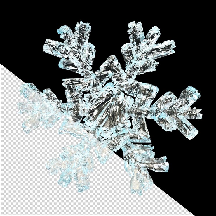 氷でできた透明な雪の結晶 1