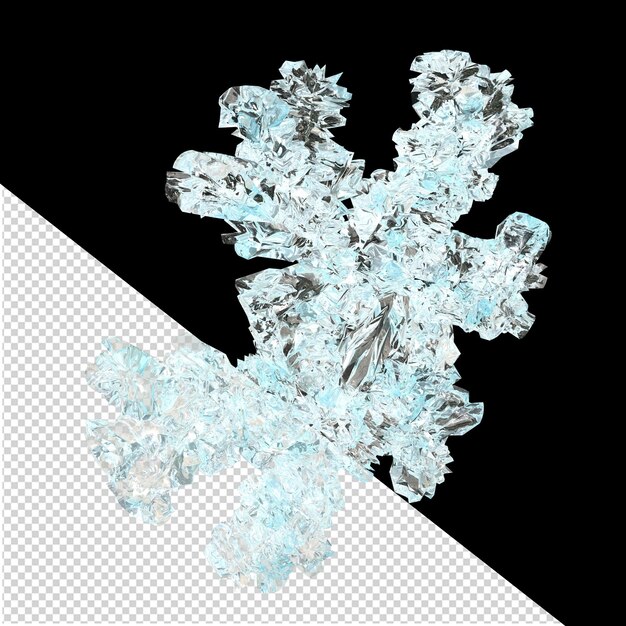 PSD transparent snowflake made from ice 1