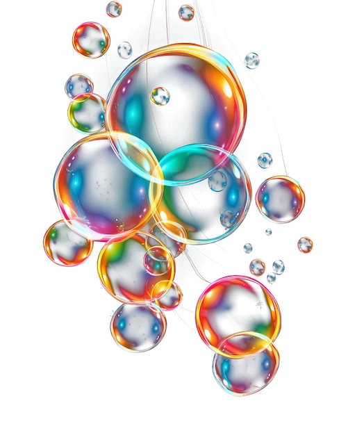 PSD transparent soap bubbles f on transparent background