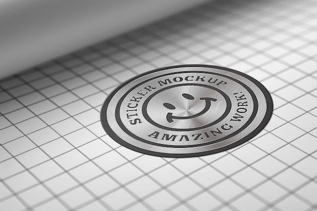 PSD transparent sticker mockup design