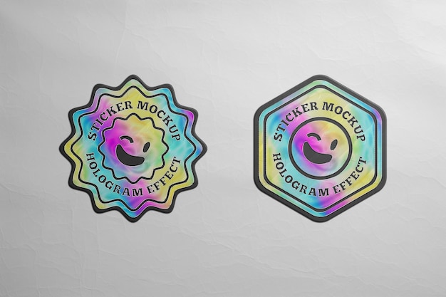 PSD transparent sticker mockup design