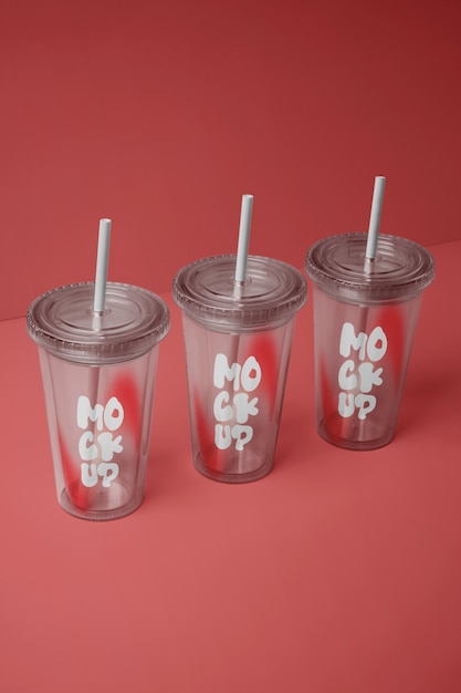 PSD transparent tumbler glass mockup