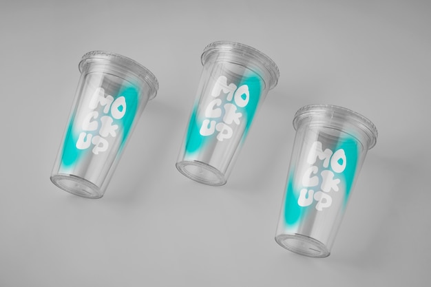 Transparent tumbler glass mockup