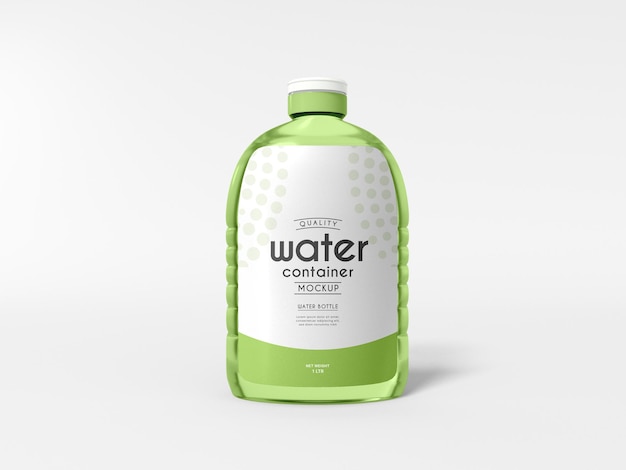 Transparent Water Bottle Container  Mockup